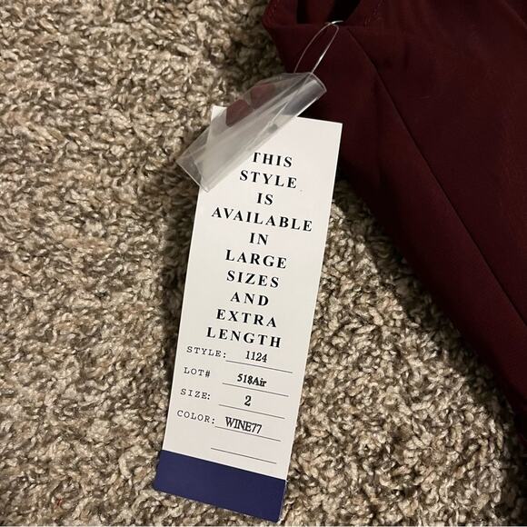 NWT BILL LEVKOFF Jessie Wine Chiffon Sweetheart Princess Bridesmaid Dress 2 - Picture 6 of 11